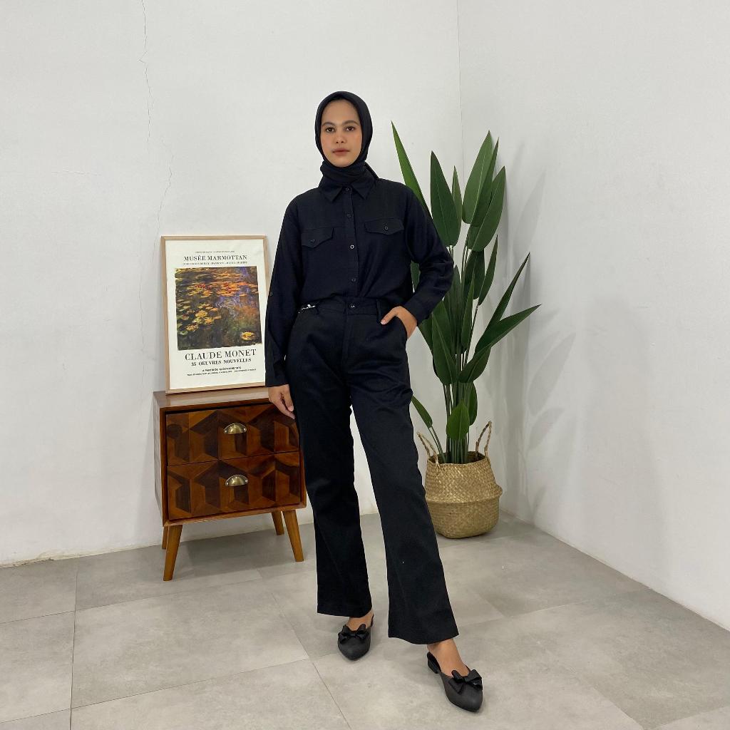 MOTEMOTE Celana Katun Cutbray Wanita // Celana Kerja