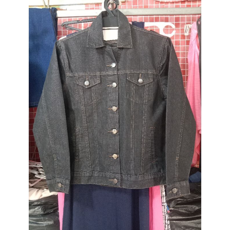 Jacket Denim Jeans Dark Gray Unisex Matahari Branded Original