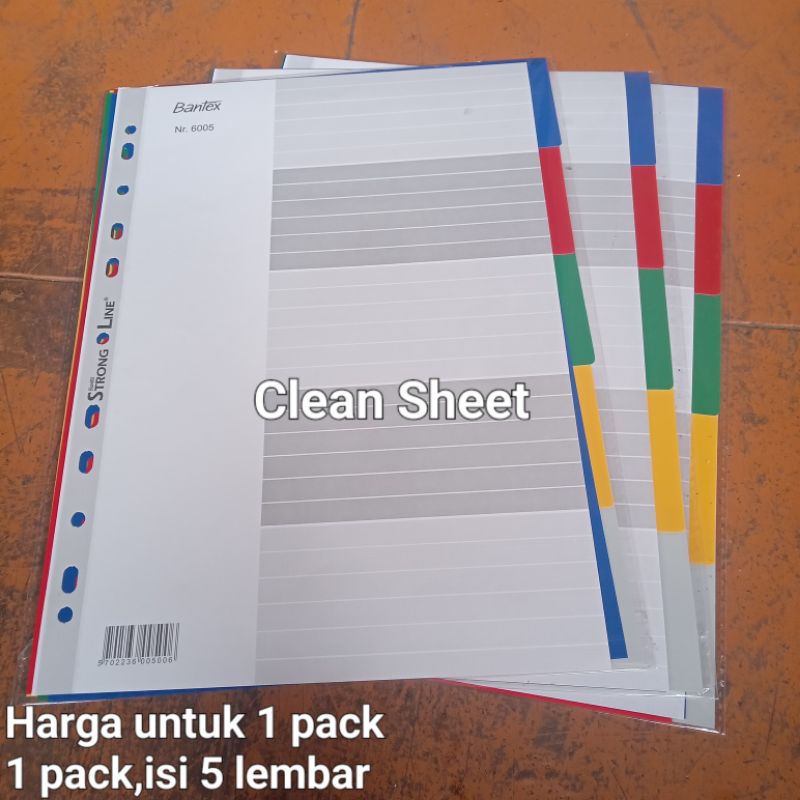 

Kertas divider/kertas pembatas A4 bantex Nr.6005