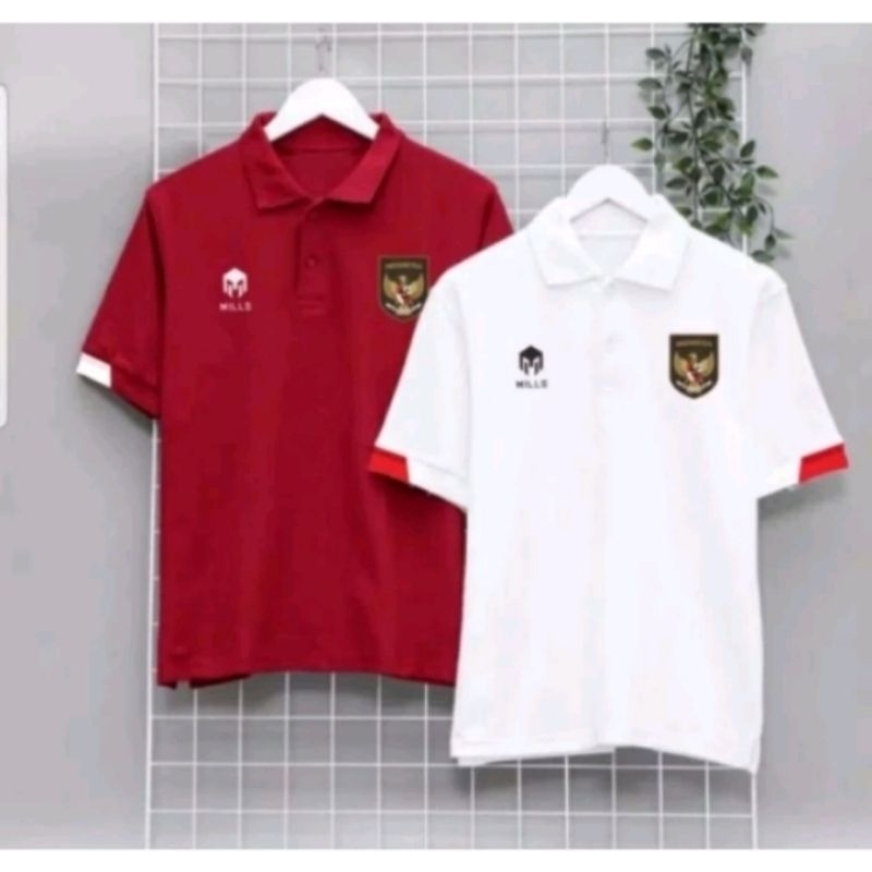 Kaos Polo timnas Indonesia non original logo garuda kotak, polo timnas Indonesia ready 3xl