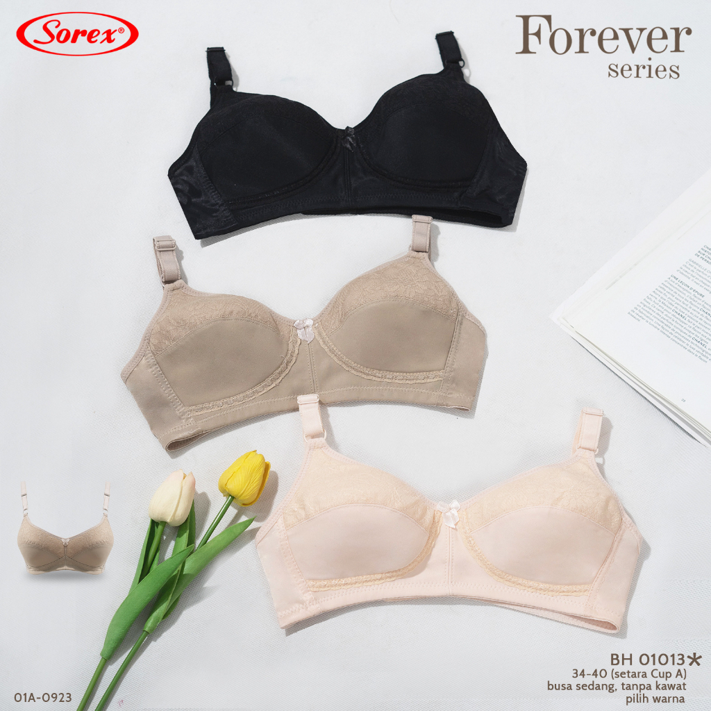 Bh Bra Sorex 01013 Cup A (34-40) Kait 2 Brokat | Tanpa Busa Tanpa Kawat |kyjc