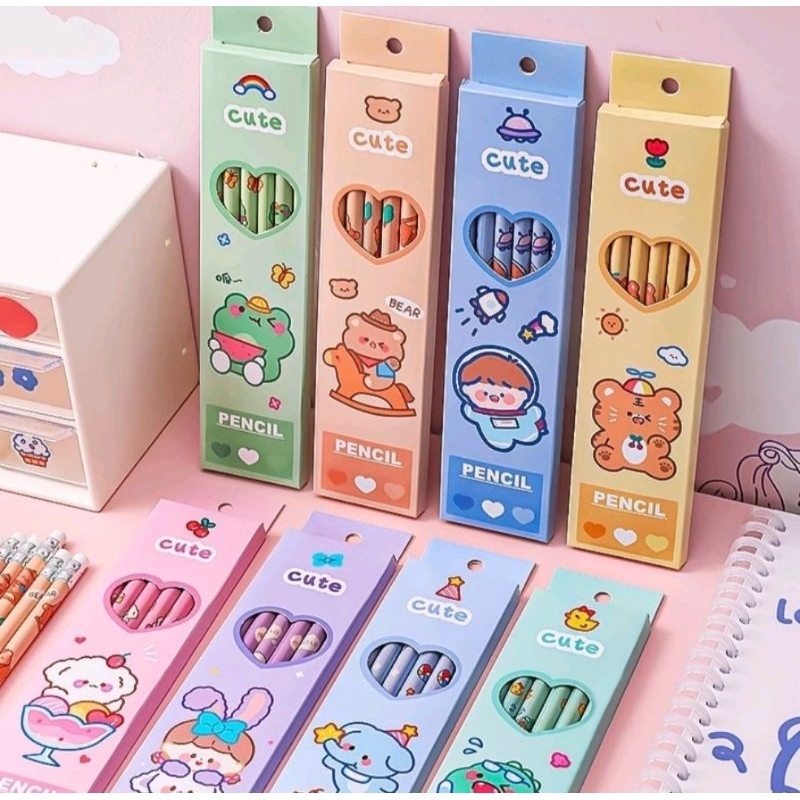 

pensil karakter/motif lucu,ujung penghapus