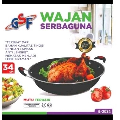 WAJAN ANTI LENGKET UKURAN BESAR 34 CM