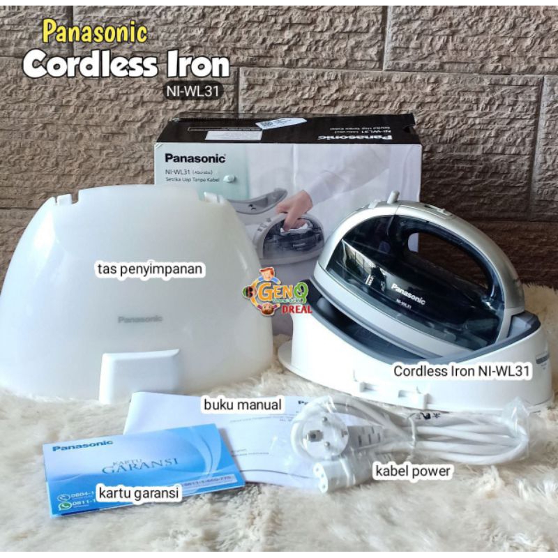 Setrika Uap Panasonic Cordless iron  NI-WL31 lebih Hemat listrik tanpa kabel Garansi Original Tira S