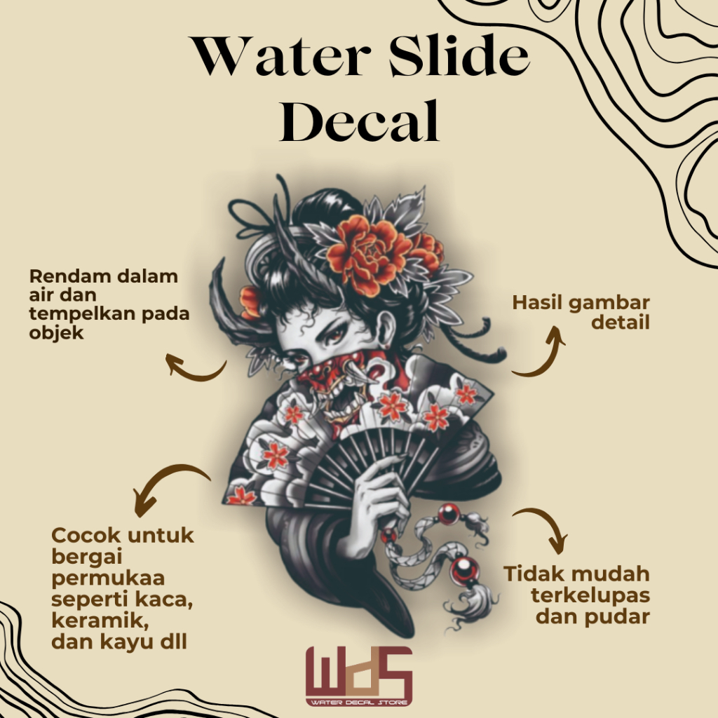 

WATER SLIDE DECAL WANITA / DECAL AIR / STIKER AIR / MERCHANDISE