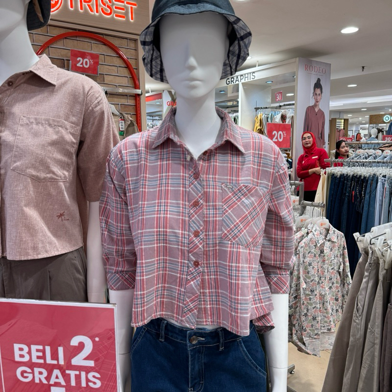 TRISET - SALE Kemeja Crop Wanita (S-XL)