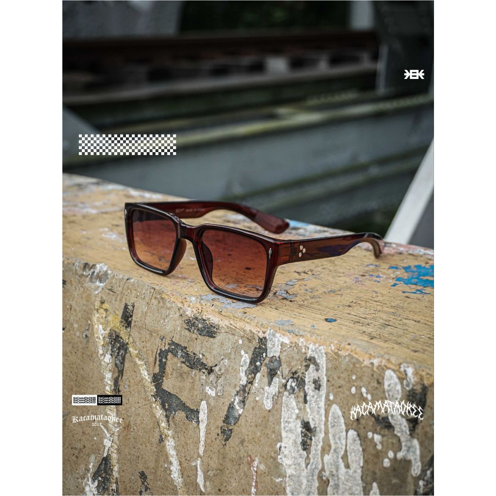 kacamata frame coklat lensa coklat gradasi