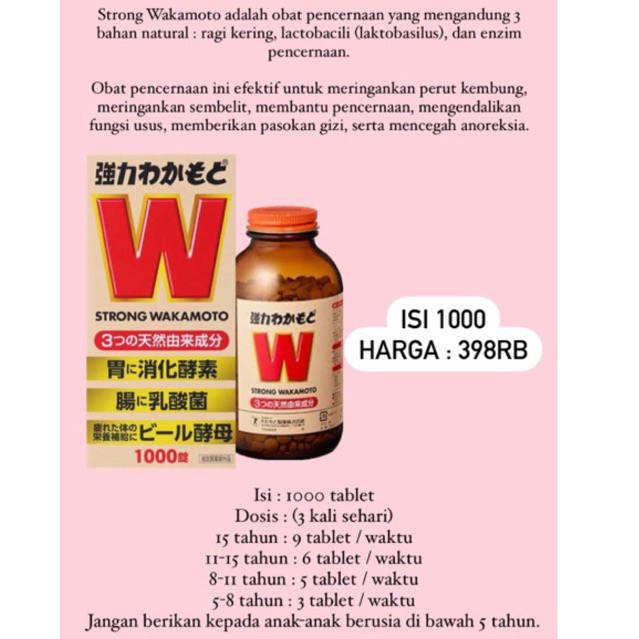 STRONG WAKAMOTO ORIGINAL JAPAN 1000 tablet Asli Jepang
