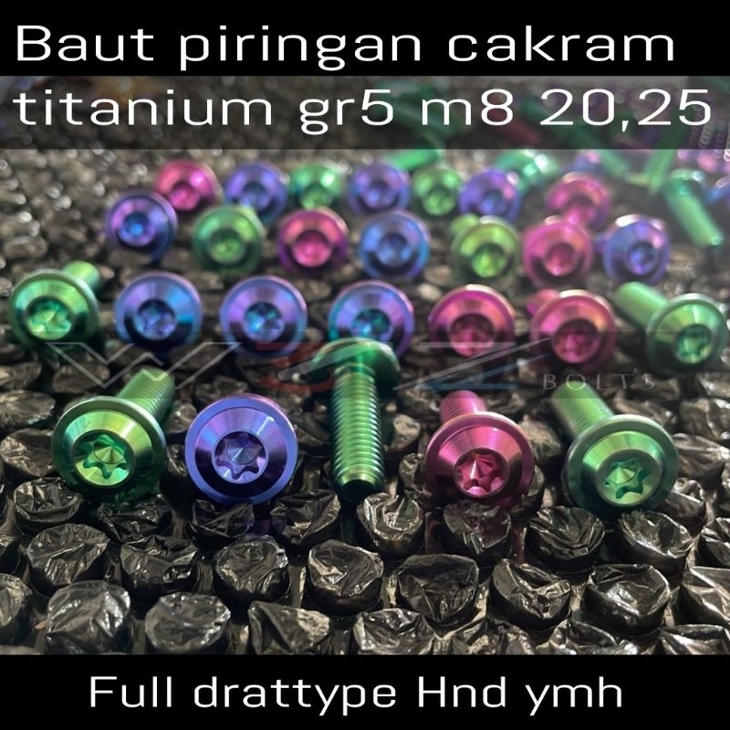 Baut probolt titanium disk piringan cakram universal m8 original titanium