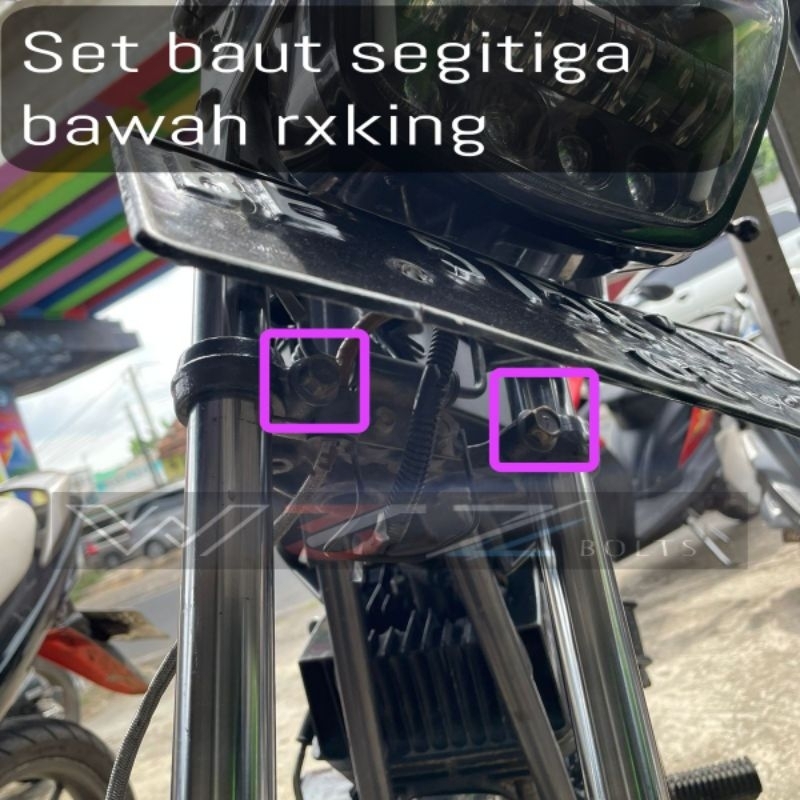 Set baut probolt segitiga bawah Yamaha rxking stainless anti karat sgitiga standar