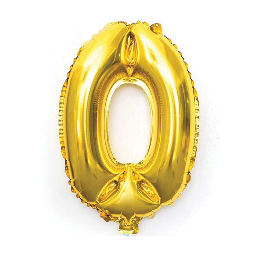 [COBA] BALON ANGKA WARNA GOLD ANGKA 0