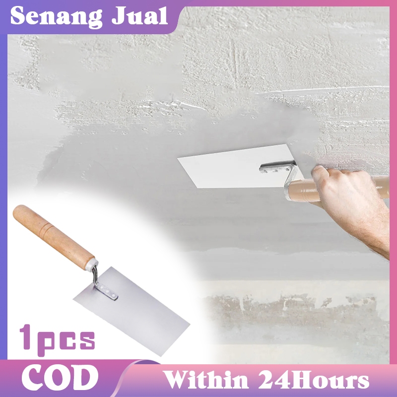 Roskam Acian Sendok Semen Alat Acian Tembok Alat Plamir Tembok Pegangan Kayu