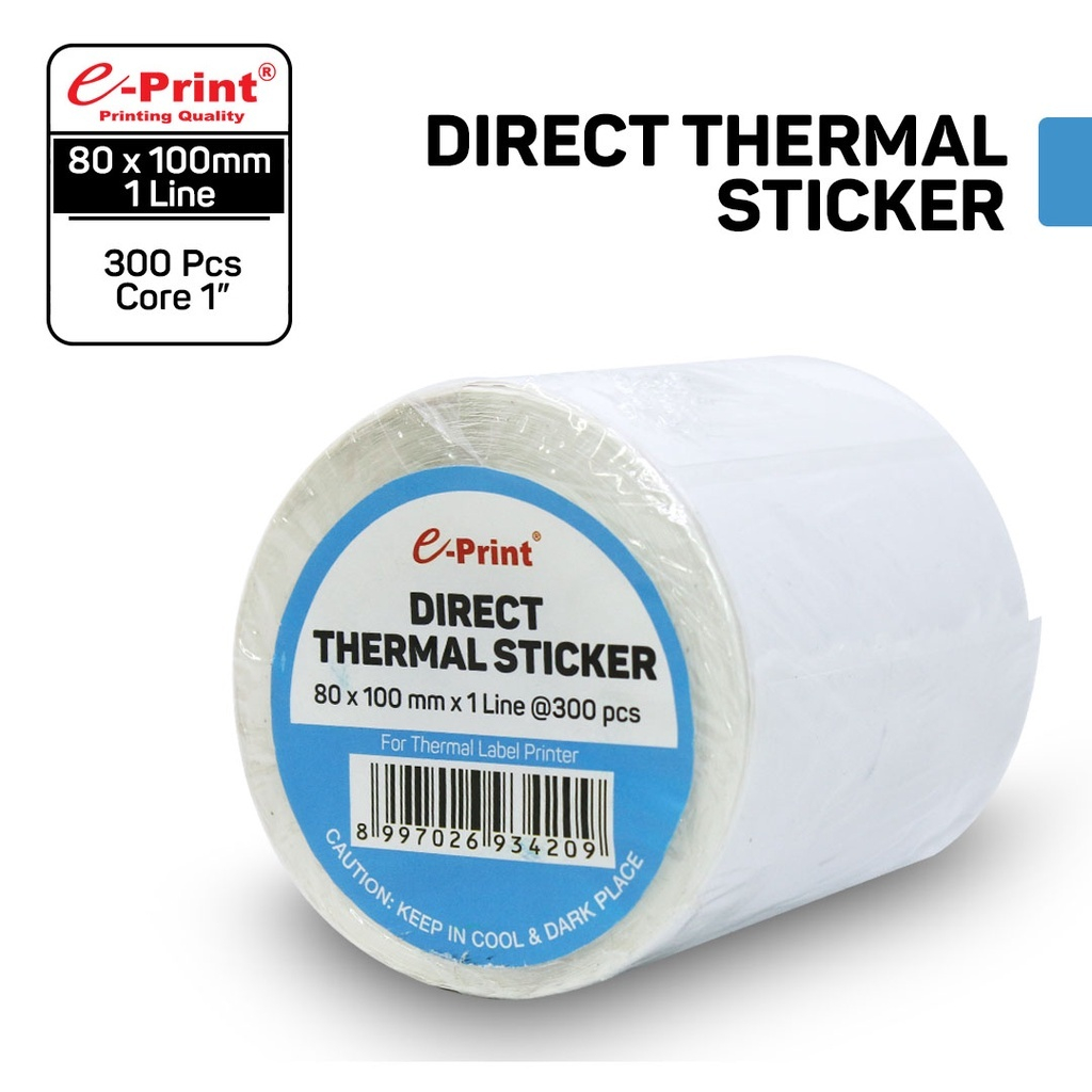 

THERMAL STICKER E-PRINT / DIRECT THERMAL STICKER / STIKER LABEL BARCODE / THERMAL STICKER 80 X 100 MM E-PRINT DENGAN GAP / JEDA UNTUK LABEL ONLINE SHOP