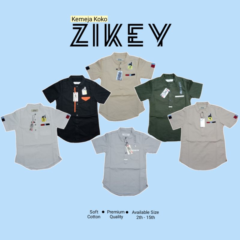 Baju Koko Kurta Anak Zikey Motif List Saku Usia 2-15 Tahun