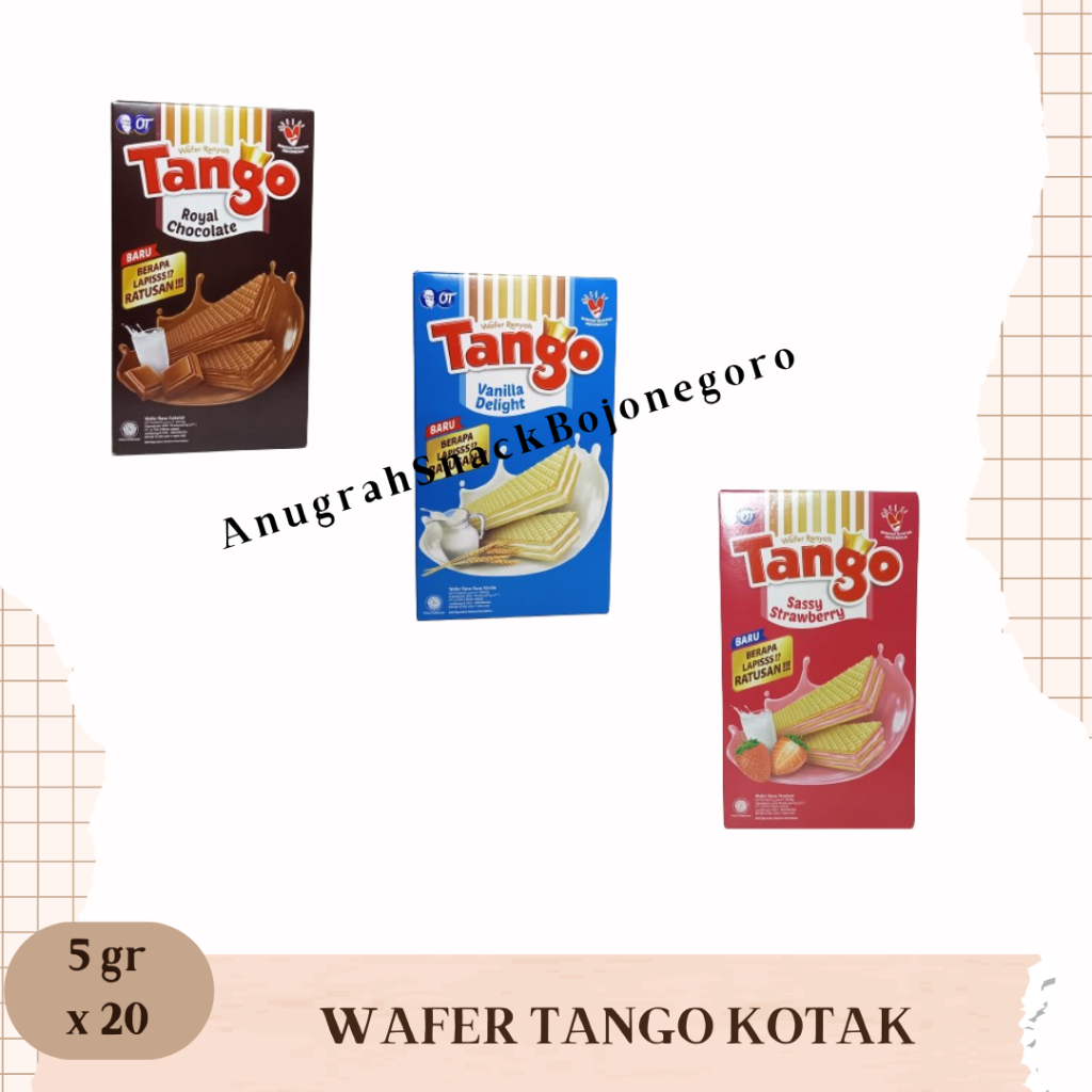 

Wafer Renyah Tango 5gr x 20 (Royal Chocolate / Vanilla Delight / Sassy Strawberry)