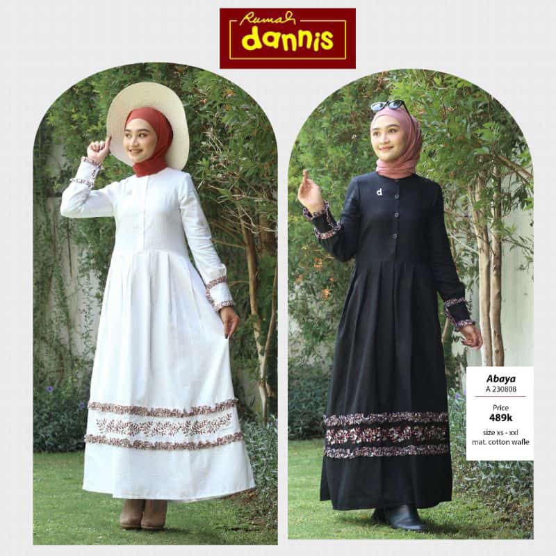 gamis wanita dewasa A230808 by dannis collection/gamis dannis hitam terbaru