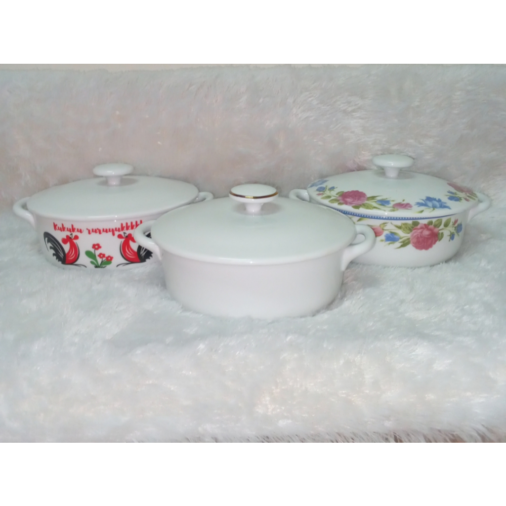 MANGKOK KERAMIK + TUTUP CANTIK DAN UNIK TAHAN PANAS (1PCS)