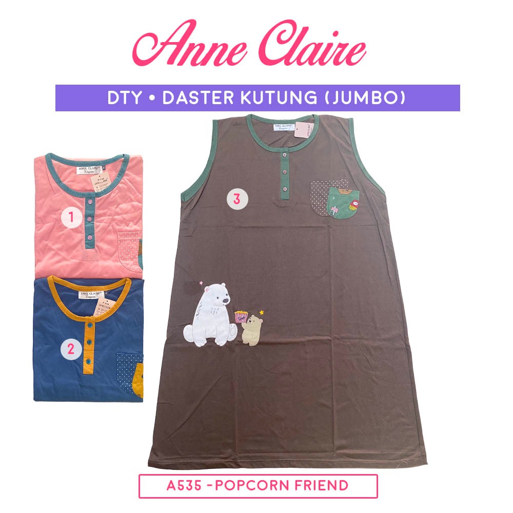 Daster DTY Lengan Kutung Anne Claire Jumbo (XL & 2L) Dewasa (Kancing 3) Anne Claire Dewasa BabyDoll 