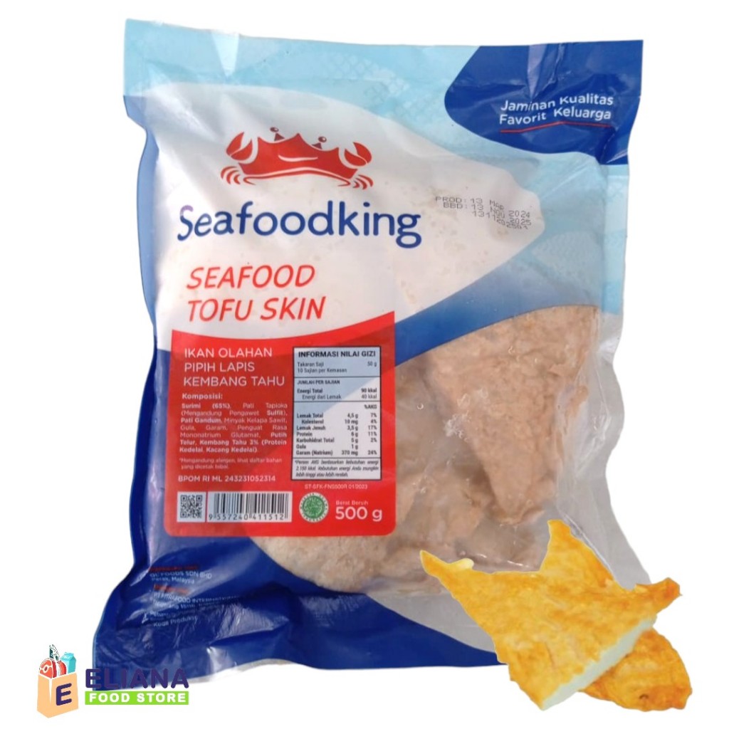 

Seafoodking Seafood Tofu Skin 500 GR / Seafood king Tahu Kulit Odeng
