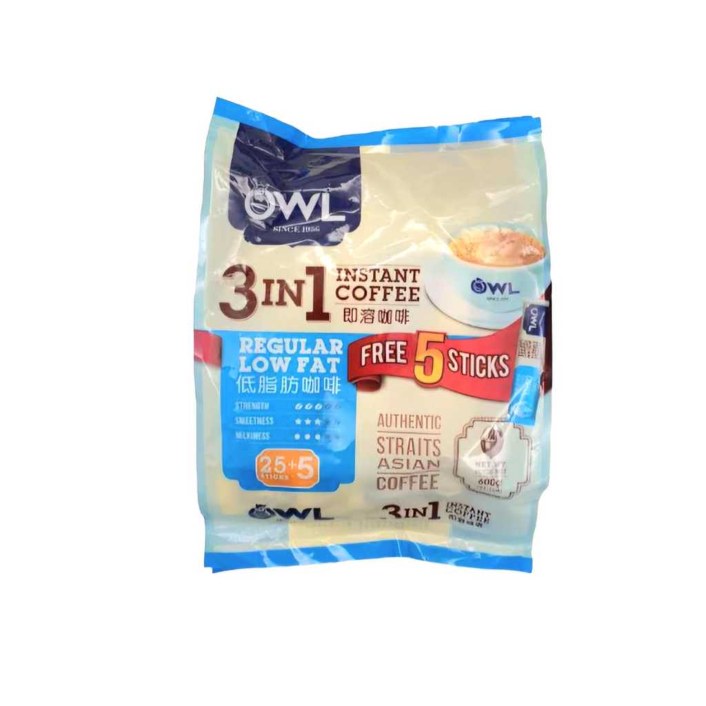 

Owl 3 in 1 Instant Coffee Regular Low Fat Kopi