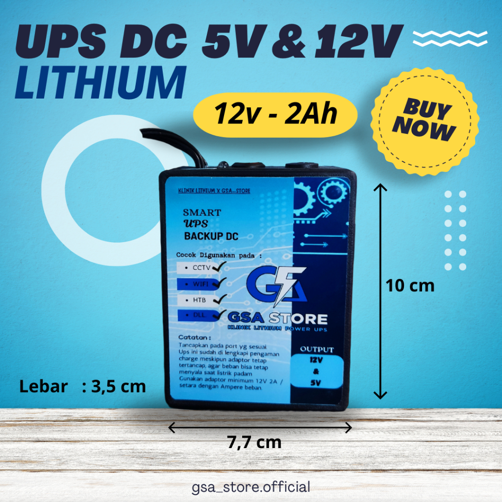 UPS DC 5V & 12V 2000mAh