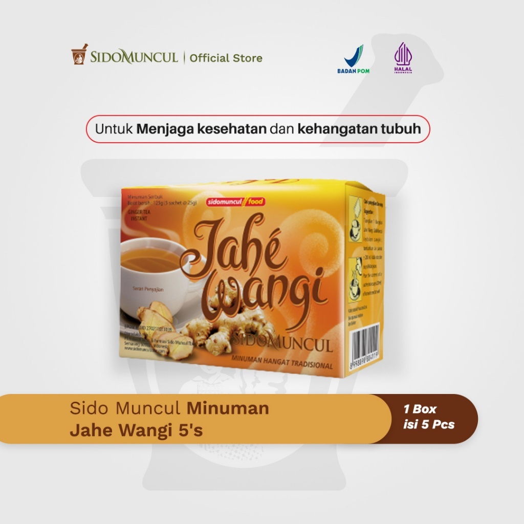 

SIDOMUNCUL Jahe Wangi Minuman Jahe Kemasan Box isi 5pcs @ 25gr