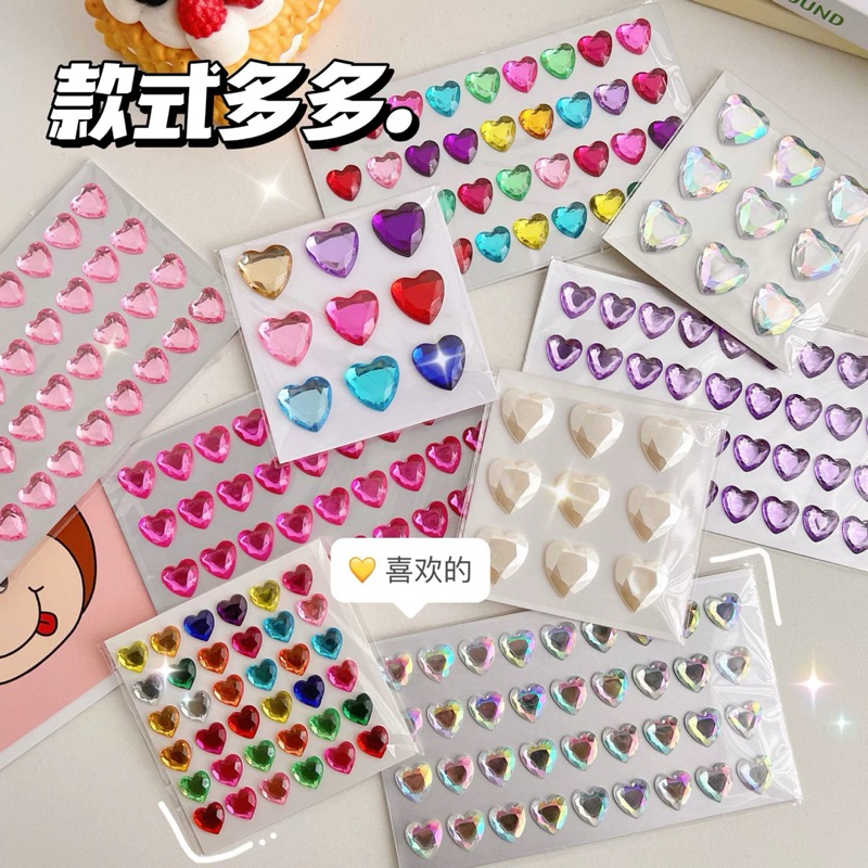 

Ringo Stuff - Heart 3D Gemstone Sticker Stiker Hati Permata Bentuk Berlian Import Premium Dekorasi Kamera Buku Journal Case Casing HP PC Photocard Lucu Warna Warni Pink Putih Merah Biru Kuning Hijau