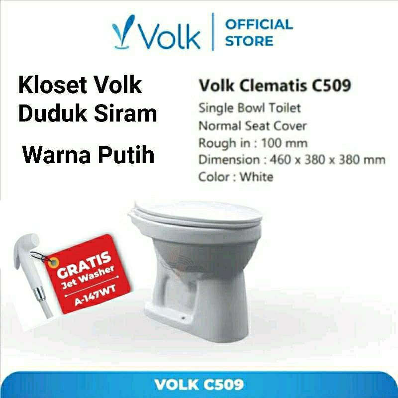 STOK READY  KLOSET VOLK CLOSET DUDUK SIRAM (TANPA TABUNG) TIPE C509 PROMO LANGSUNG ANTAR