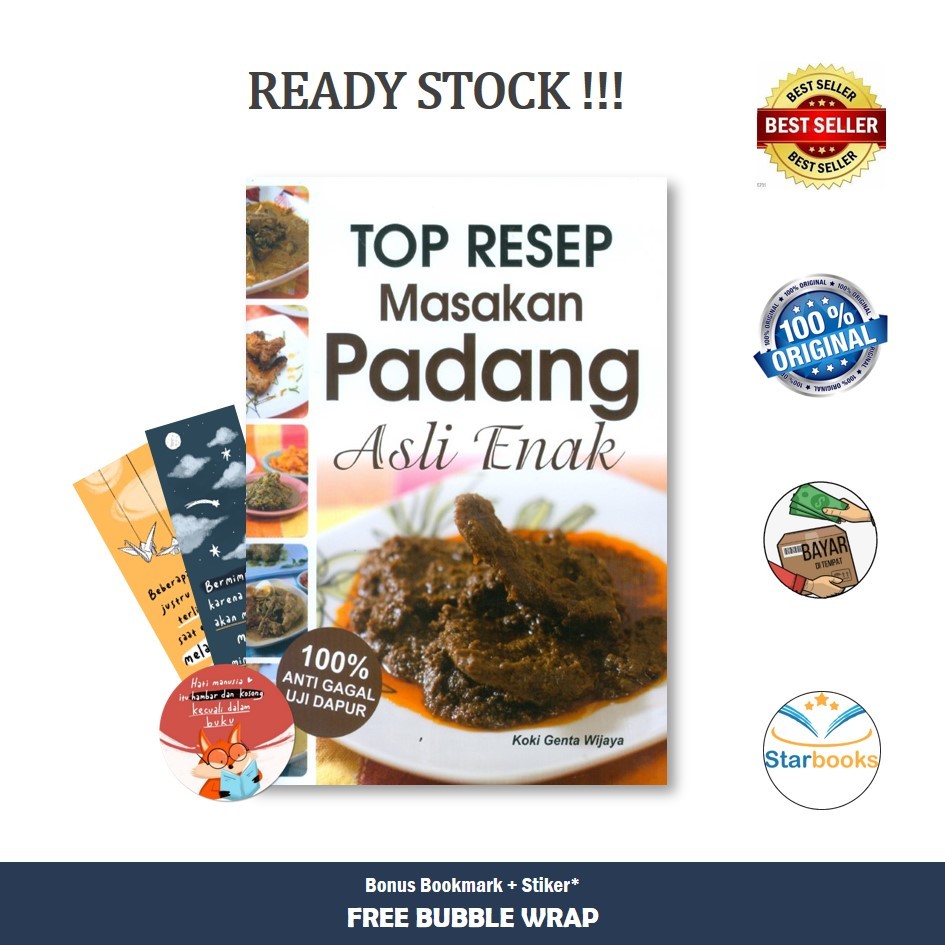 Buku Top Resep Masakan Padang Asli Enak - Bhafana (Resep)