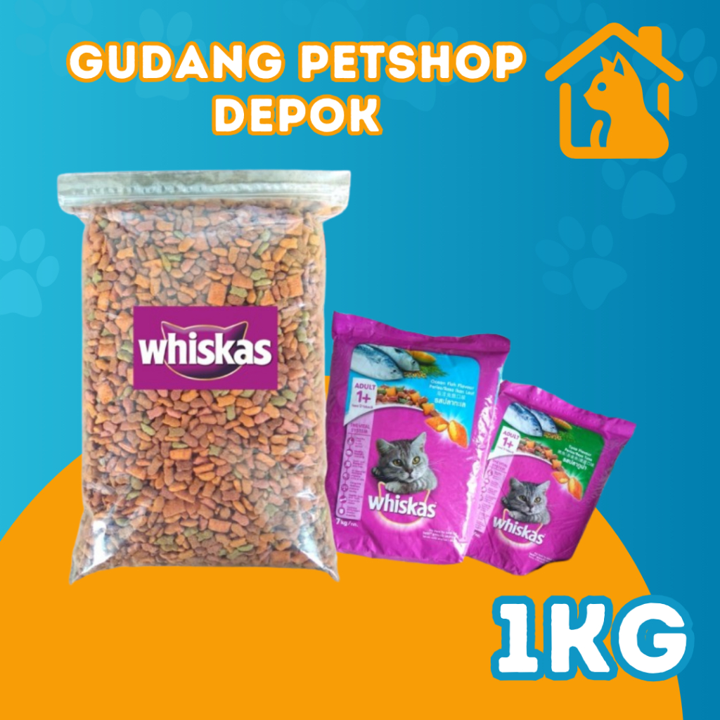 whiskas repack 1kg makanan kucing kering whiskas