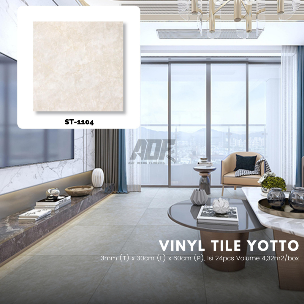 Lantai vinyl tile tebal 3mm YOTTO murah motif karpet - vinyl korea