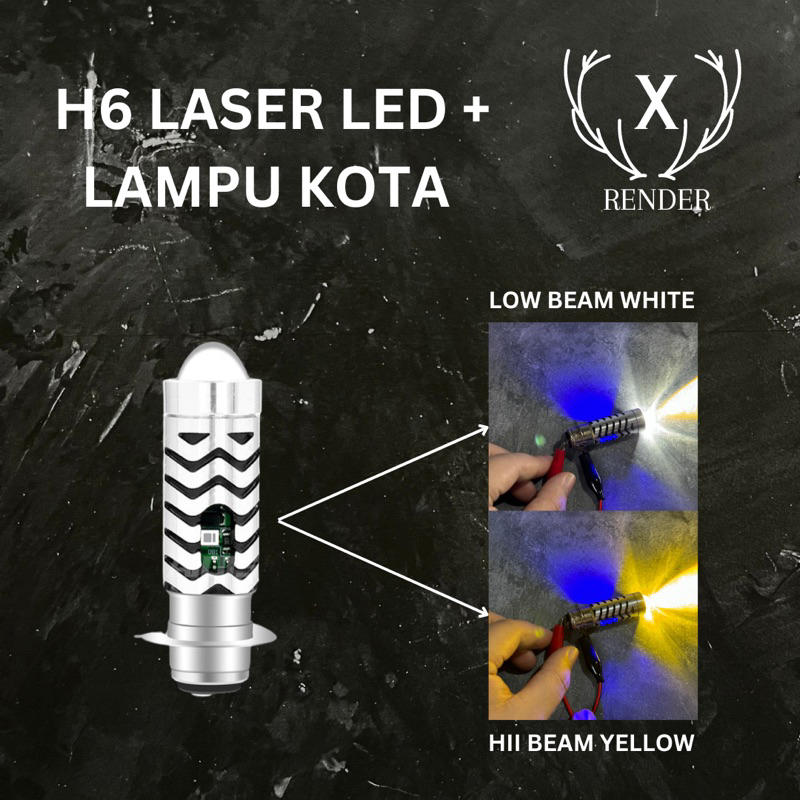 LAMPU LED H4 Dan H6 Lampu Senja Biru Mini Projie Soket H6 Vario Beat Scoopy Supra x 125 fi Jupiter M