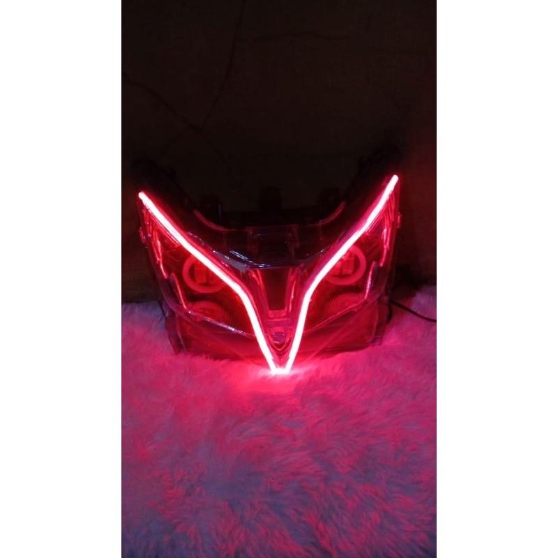 Reflektor Kedok Lampu Depan Vario 125 Old Techno Plus Day Lensa 2 Set Alis Super Keren