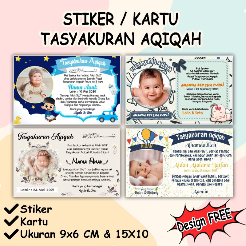 

STIKER AQIQAH TASYAKURAN/CETAK STIKER LABEL NASI KOTAK/STIKER CUSTOM/STIKER AQIQAH KOTAK