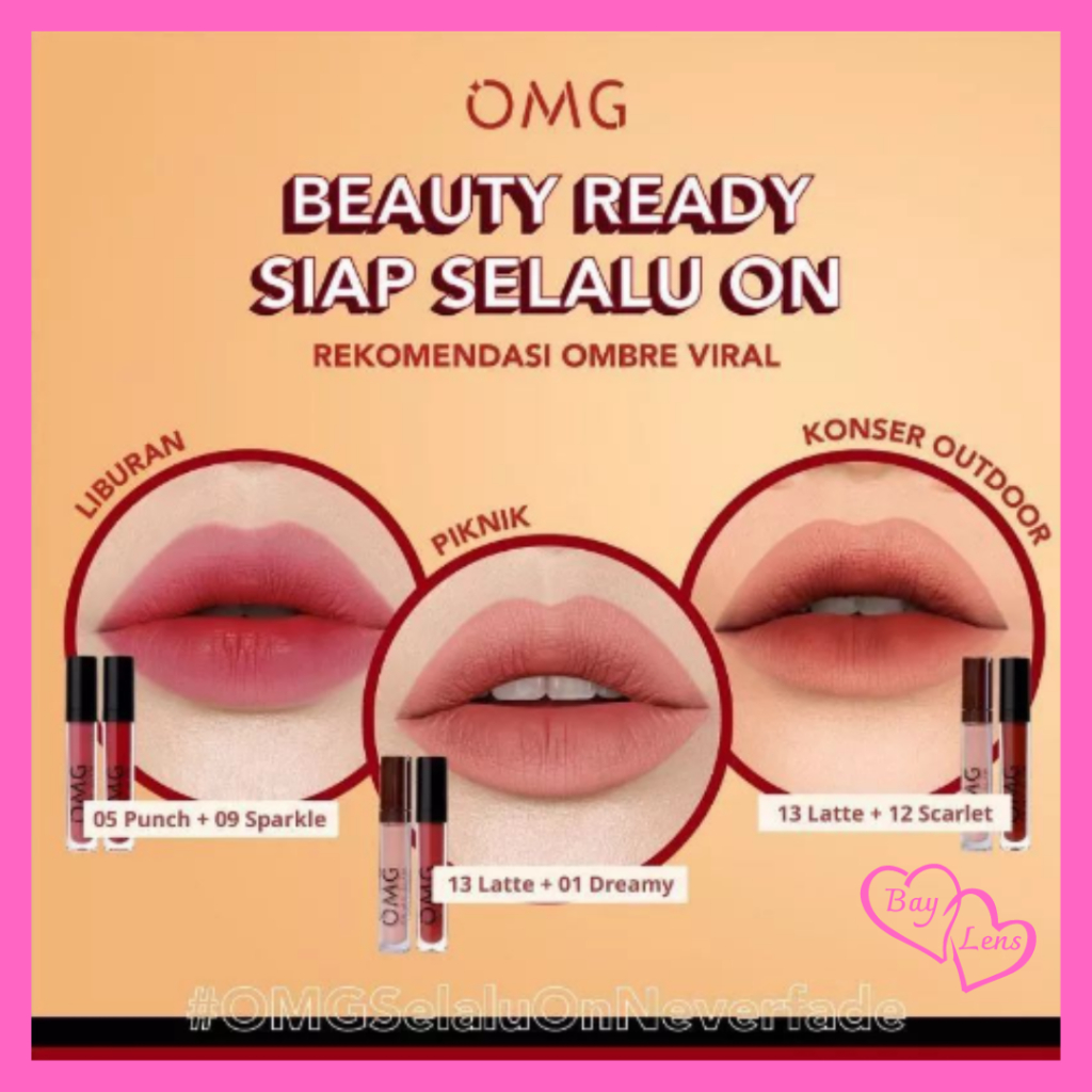 Paket Ombre OMG / Ombre LipCream OMG / LipCream Oh My Glam