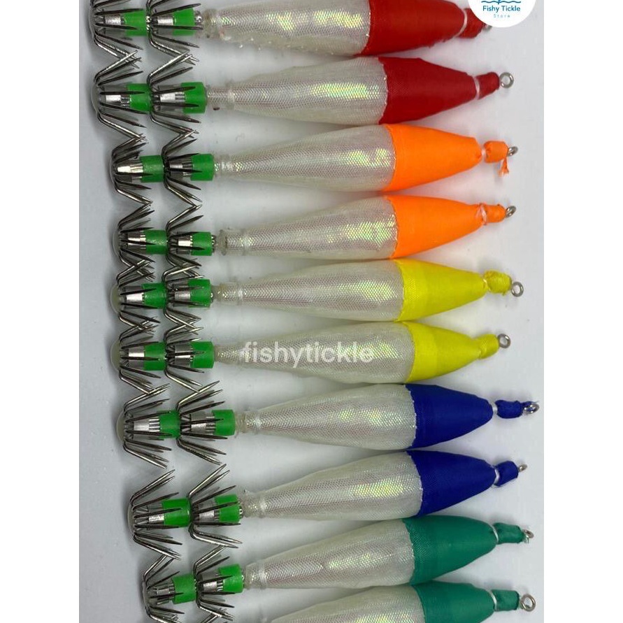 V44859 Umpan Pancing Cumi 25  4 Premium Hook Apollo Kilap Manik PERBUNGKUS ISI 5 BIJI