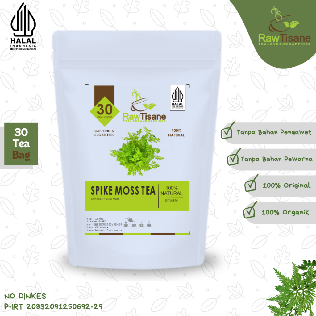 

RAW TISANE Spike Moss Tea : Teh Daun Selaginella Doederleinii Isi 30 Tea Bag