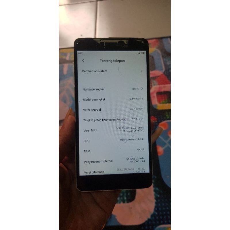 mesin xiaomi redmi note 4x snap 4/64 bergaransi