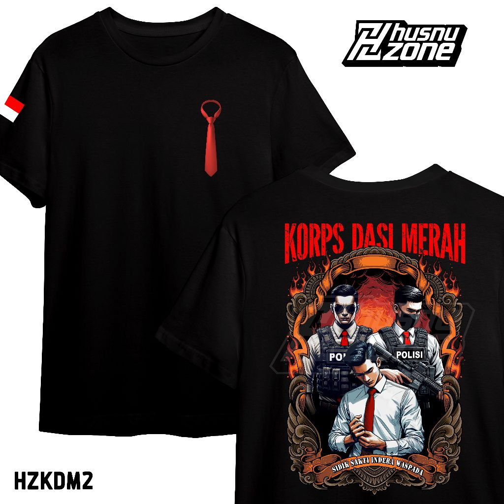Kaos Baju T-shirt Bareskrim Reskrim Korps Dasi Merah Crime Hunter Polisi Indonesia Polri