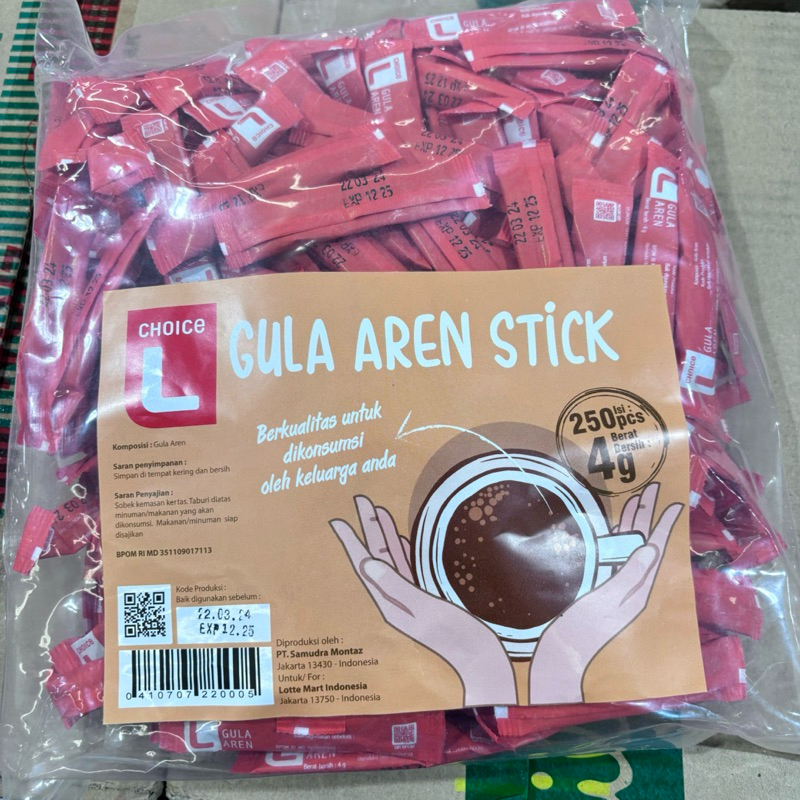 

Gula Aren Choice L Brown Sugar Bubuk Stick / Gula Merah / Coconut Sugar / Nira Kelapa / Palm Sugar /Gula Kelapa
