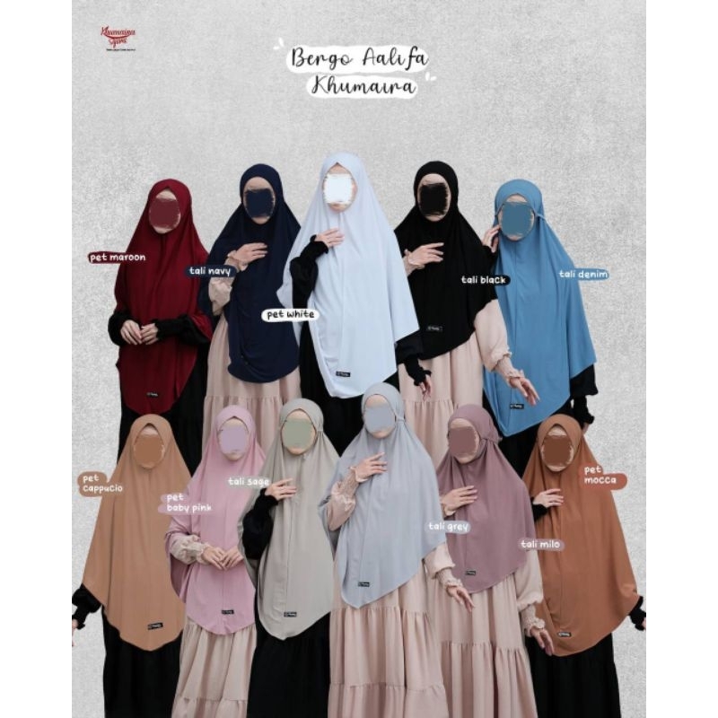 BERGO AALIFA DEWASA BY KHUMAIRA SYARI | bergo jersey dewasa | bergo daily dewasa | khimar jersey pre