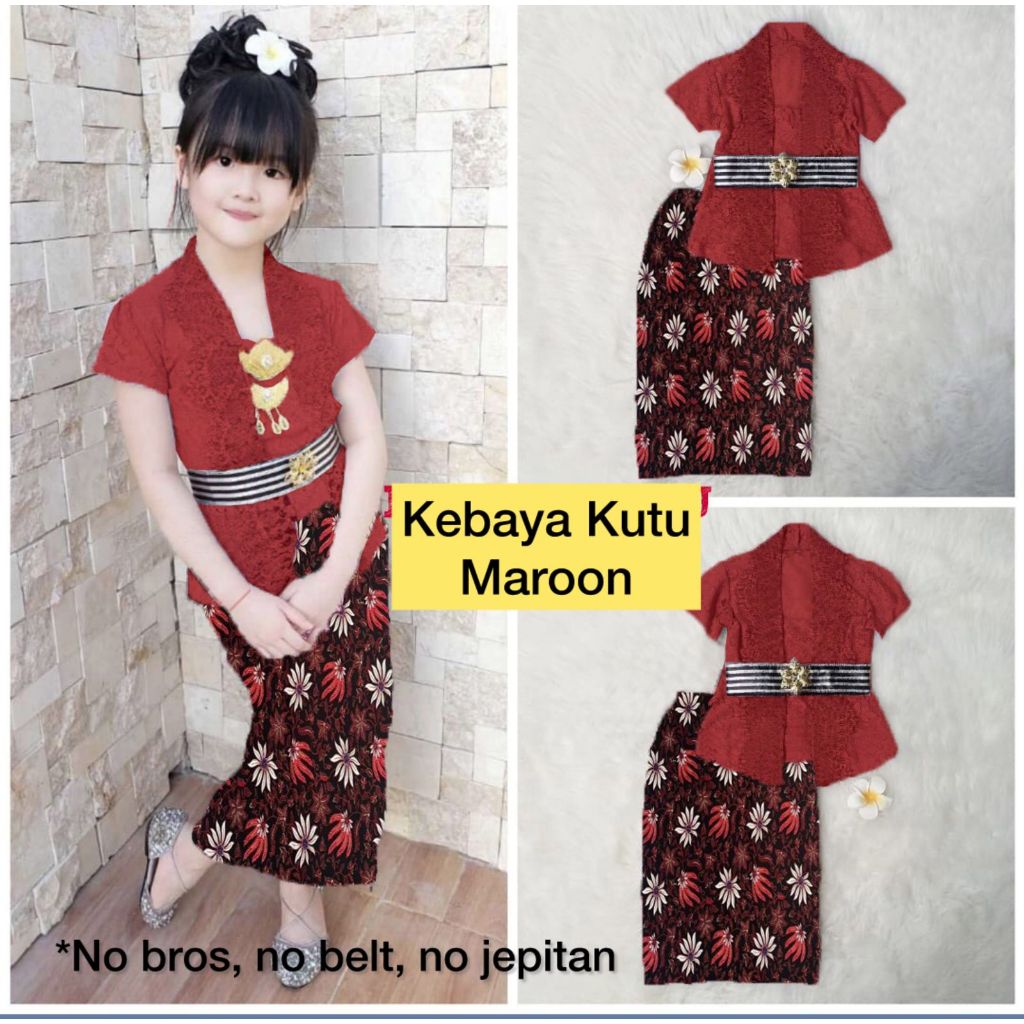 Kebaya Anak Perempuan Modern TK SD Baju Adat Anak Cewek Umur 5-13 Tahun Seragam Kartini Sekolah Mera