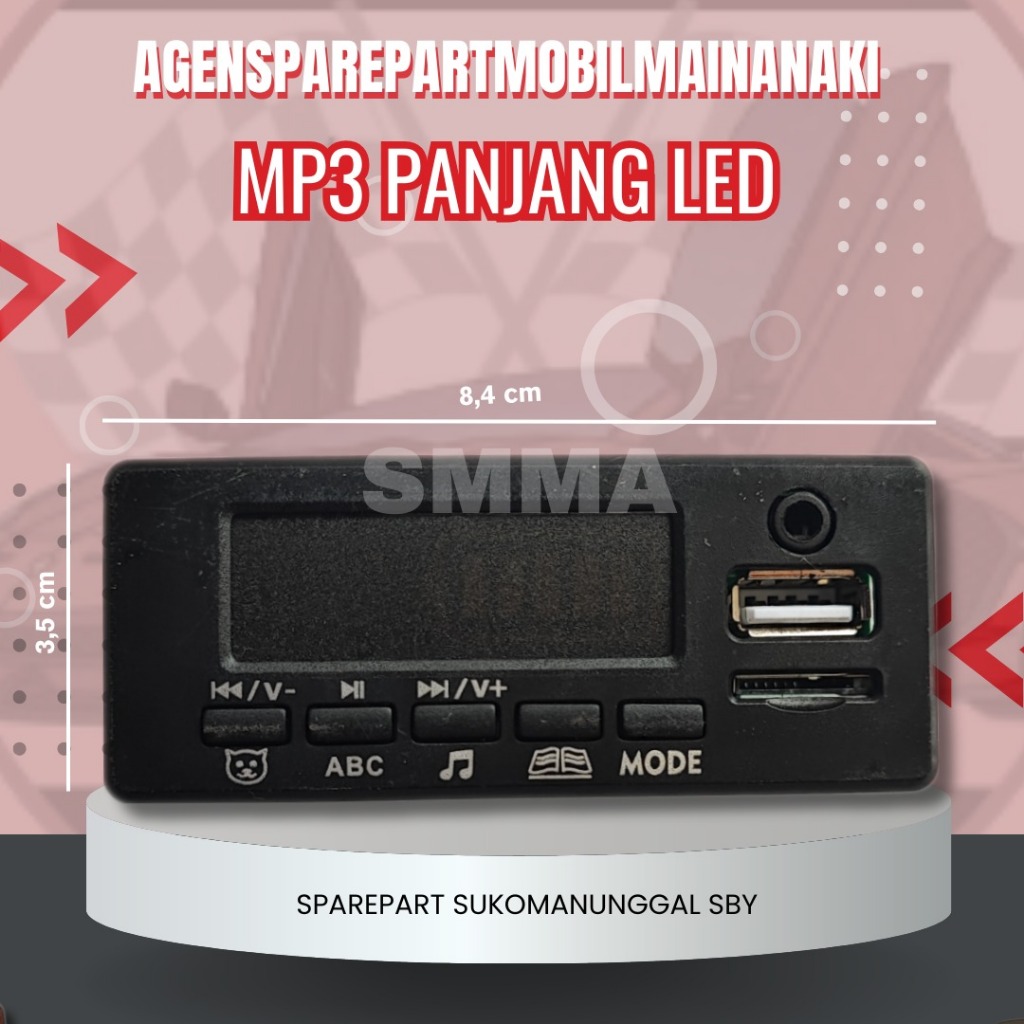 SMMA || MP3 LED PANJANG MODUL MUSIK USB MOBIL MOTOR MAINAN AKI ANAK REMOT CONTROL