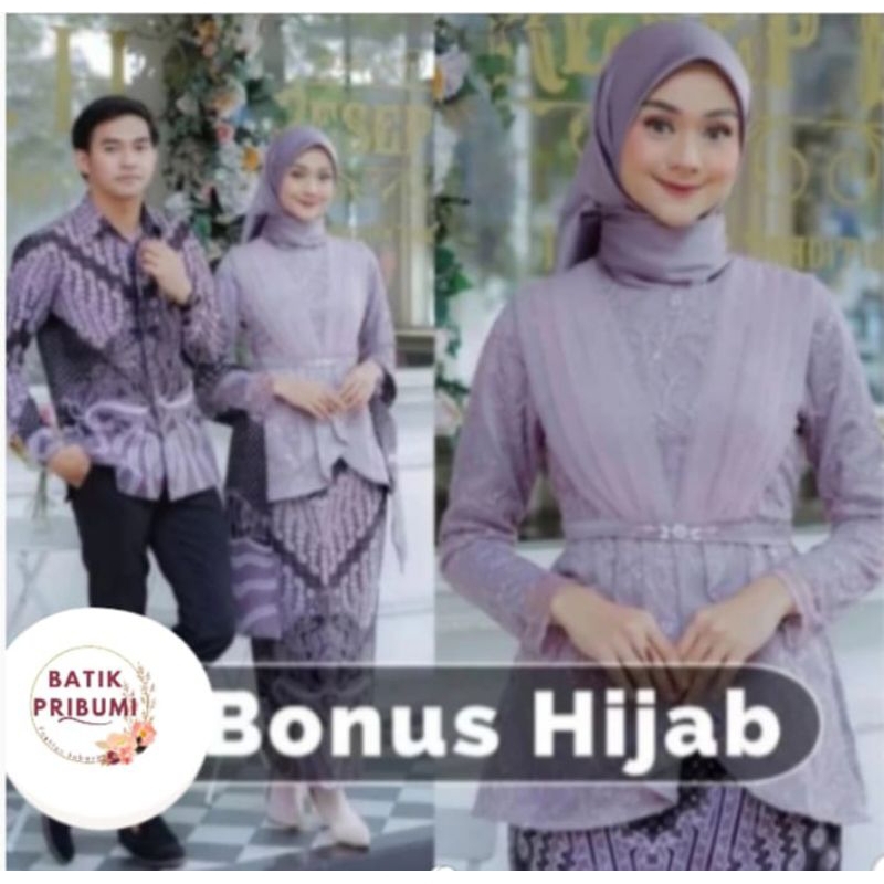 COUPLE KEBAYA BATIK BRUKAT SETELAN COUPLE KEBAYA BRUKAT MODERN KEBAYA WISUDA MEWAH KEBAYA LAMARAN TU