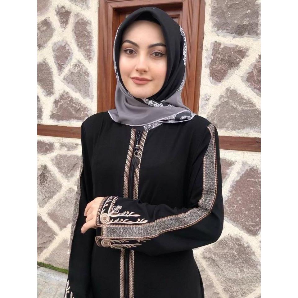 gamis abaya arab wanita hitam zubaidah bahan jetblack saudi tidak terawang adem nyaman