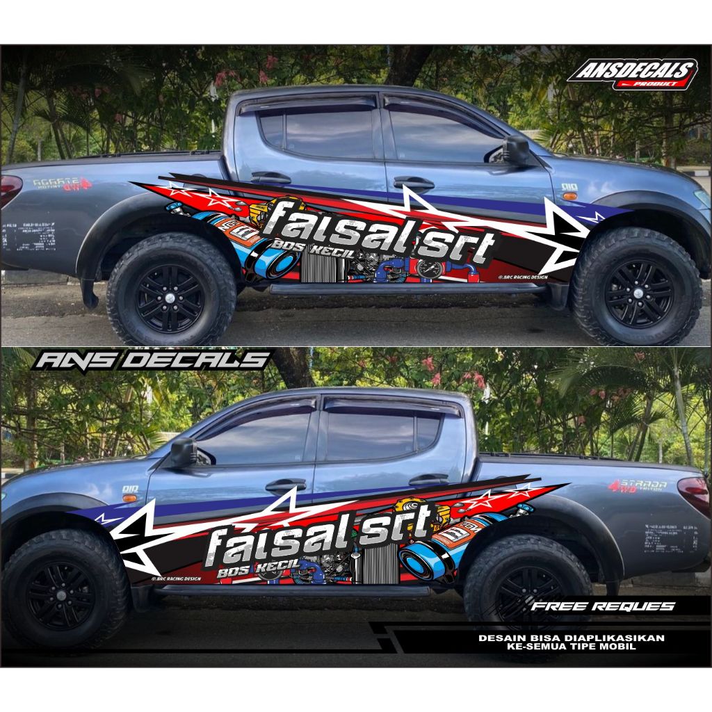 STIKER DECAL MOBIL HILUX STIKER DECAL MOBIL TRITON STIKER MOBIL RANGER MAZDA INOVA PAJERO