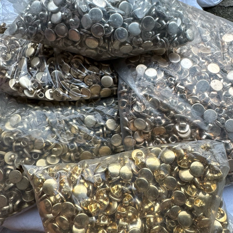 12 pcs kancing jamur emas,kancing baju mewah gold 10 mm