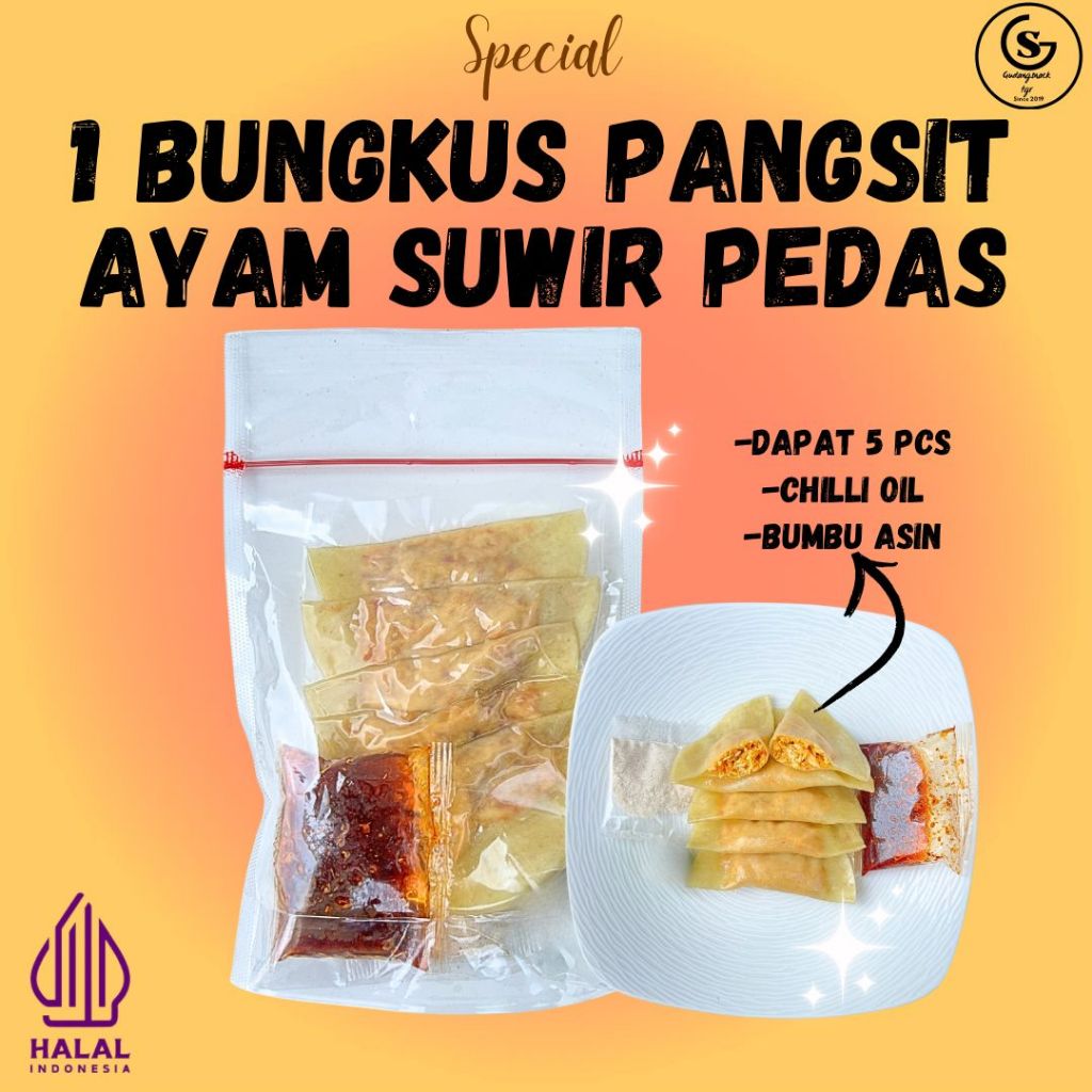 

1 Bungkus Pangsit Ayam Suwir Pedas Dengan Chilli Oil Food Kaldu