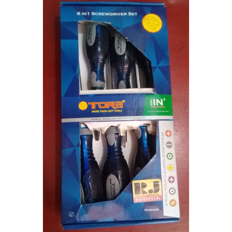 srcewdriver obeng tembus obeng ketok gagang karet 6pcs