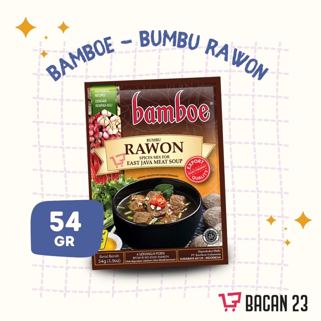 

Bamboe Bumbu Instan Rawon (54 Gr) / Bumbu Dapur Instan / Penyedap Rasa